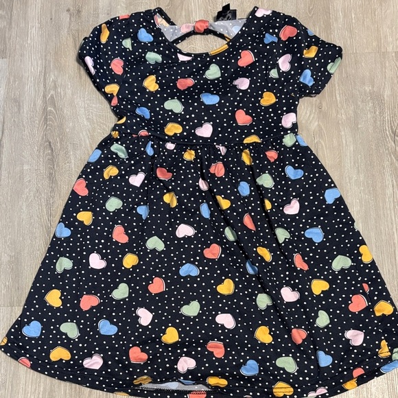 Colorful Heart Print Kids Dress - Picture 1 of 2